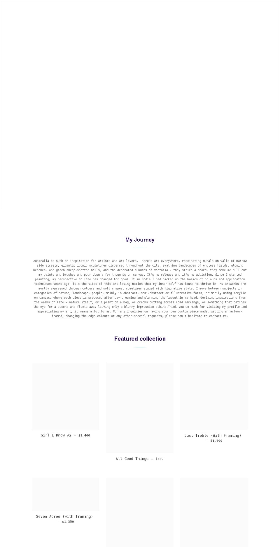 tulikadasart.com shopify website screenshot