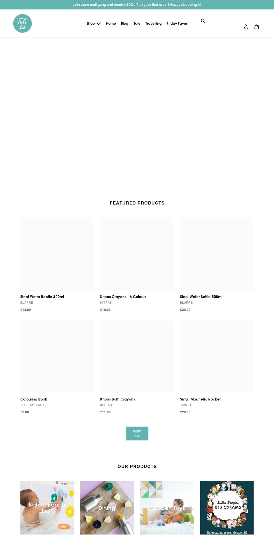 tulikids.com shopify website screenshot