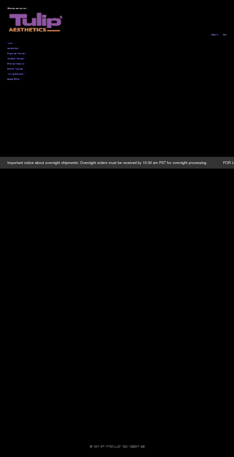 tulipaesthetics.com shopify website screenshot