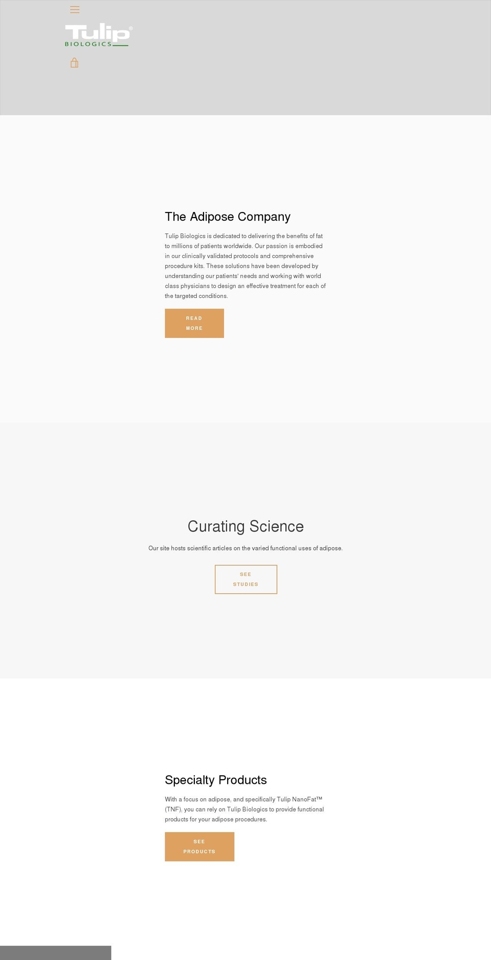 tulipbiologics.com shopify website screenshot