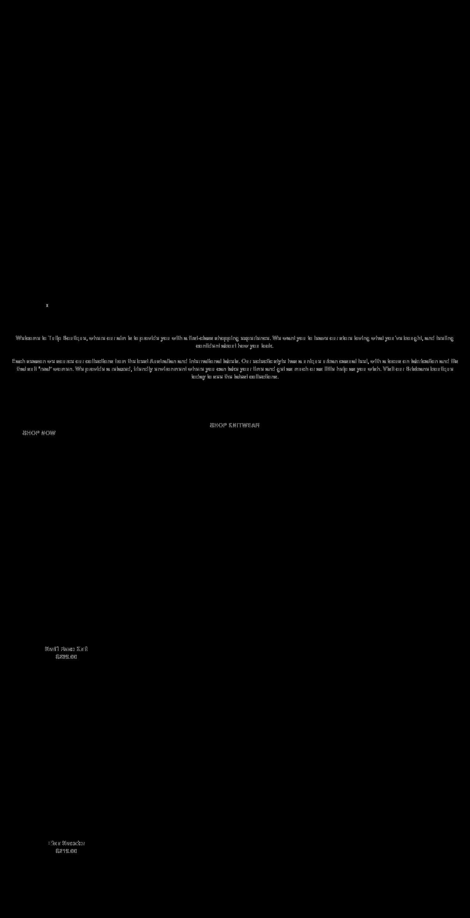 tulipboutique.com.au shopify website screenshot