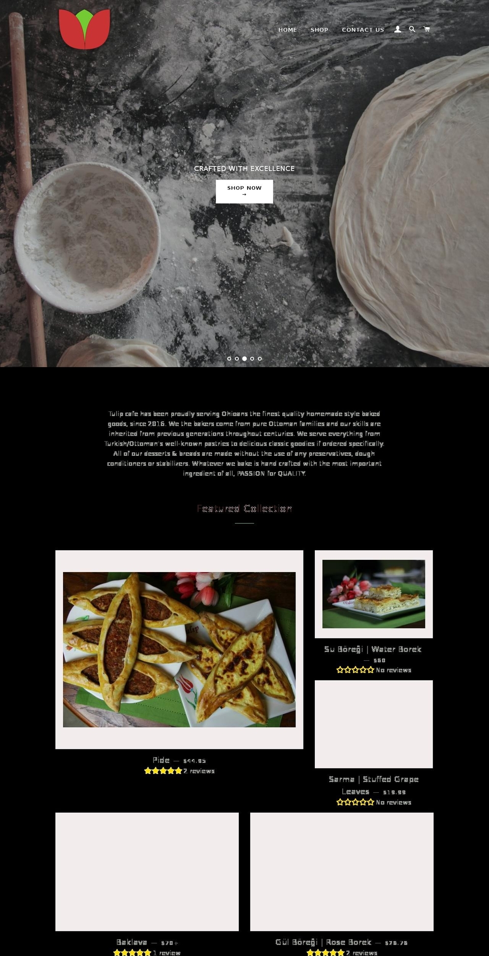 tulipcafe.net shopify website screenshot