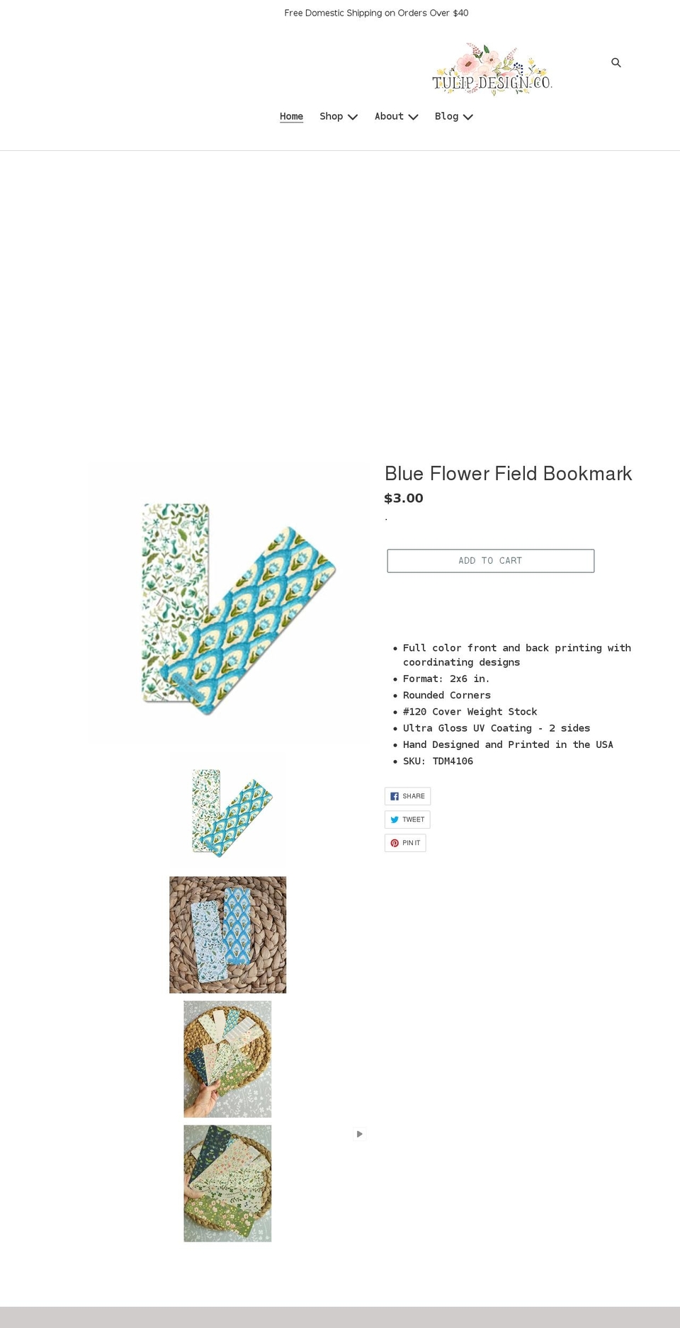 tulipdesignco.com shopify website screenshot