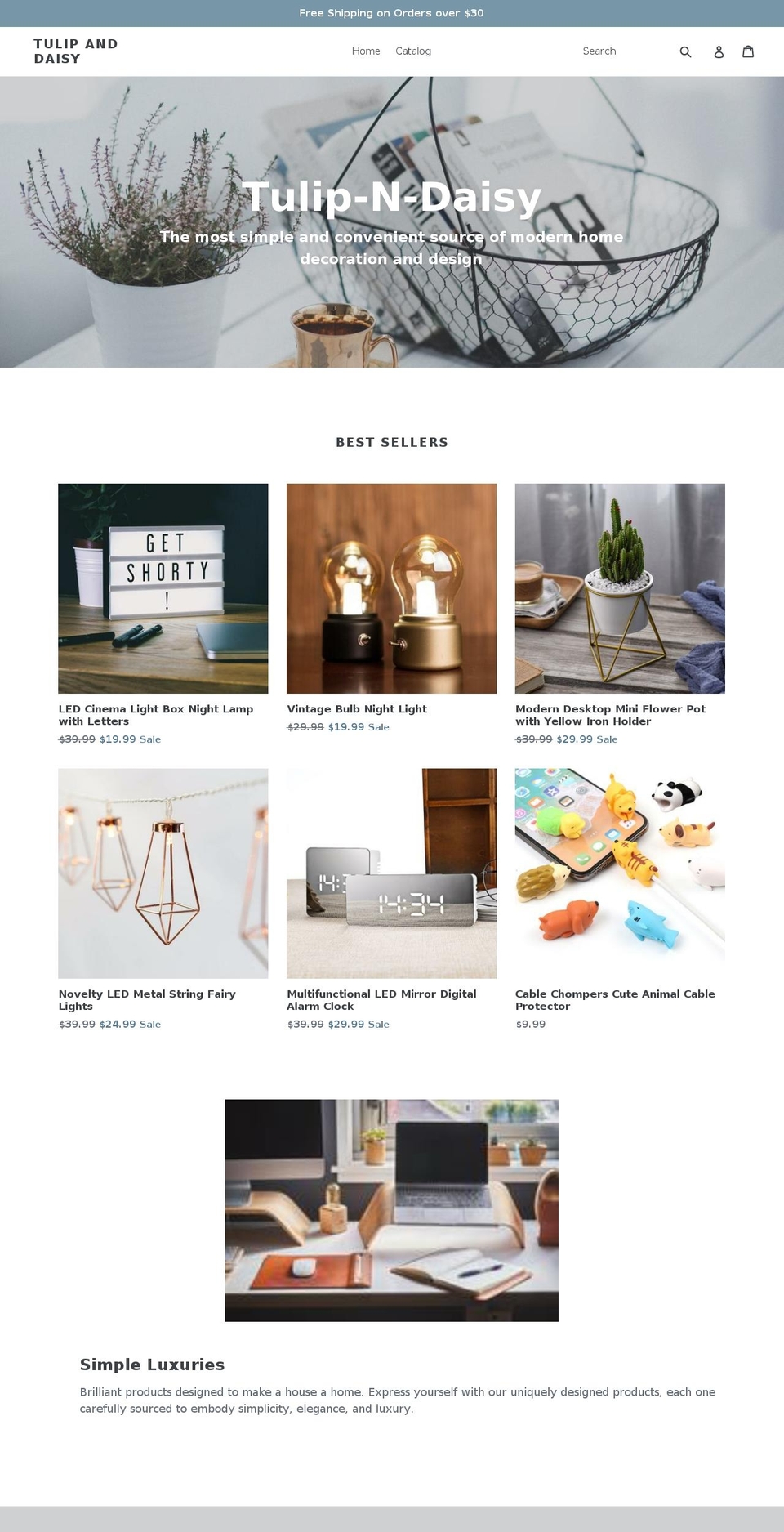 tulipndaisy.com — Shopify storefront screenshot