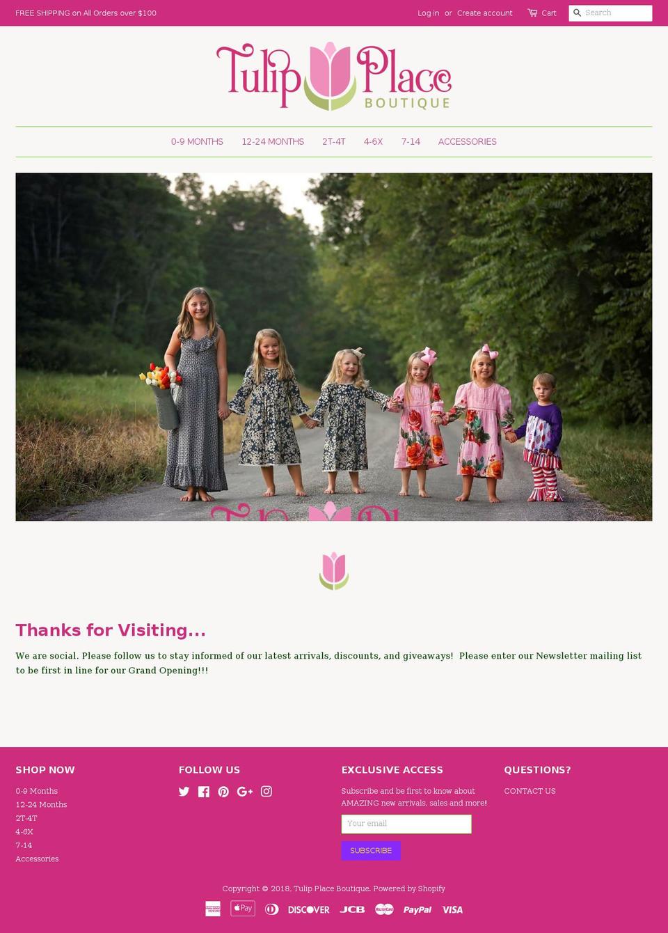 tulipplace.com — Shopify storefront screenshot