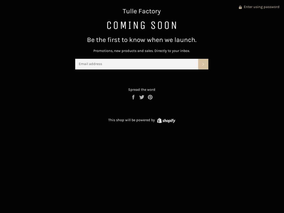 tullefactory.com — Shopify storefront screenshot