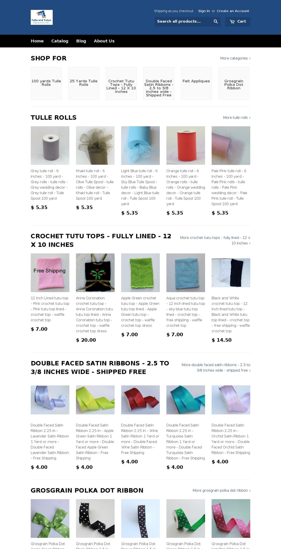 tulleroll.com shopify website screenshot