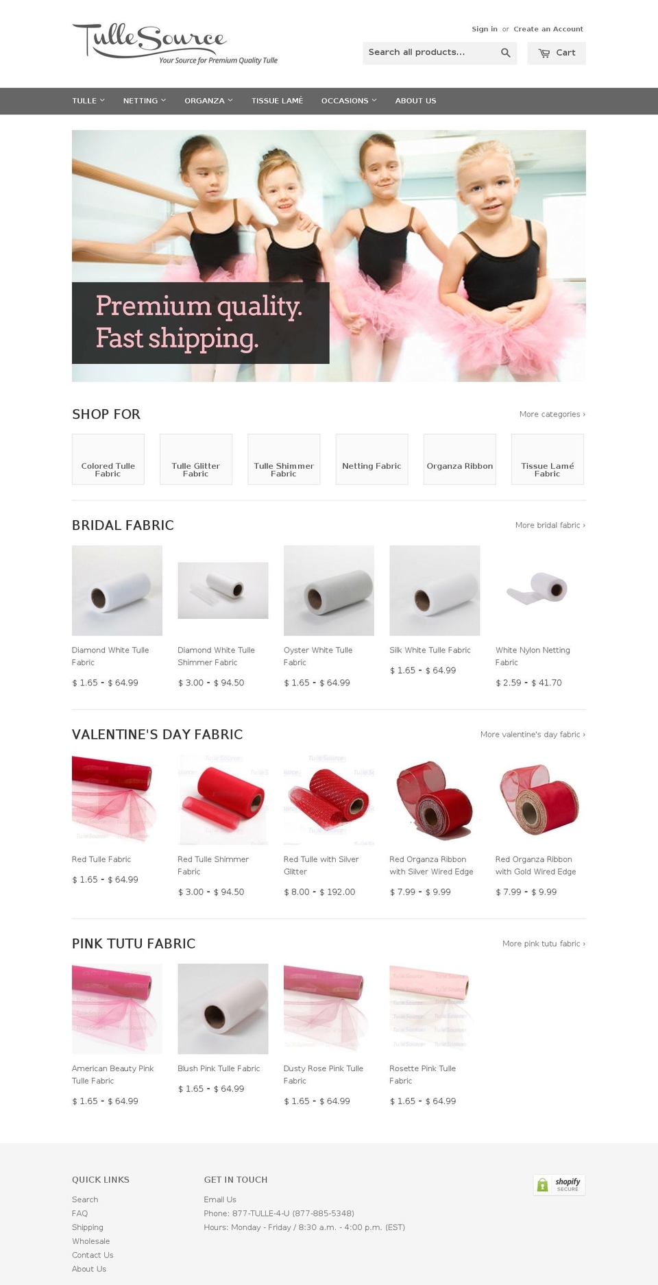 tullesource.com shopify website screenshot