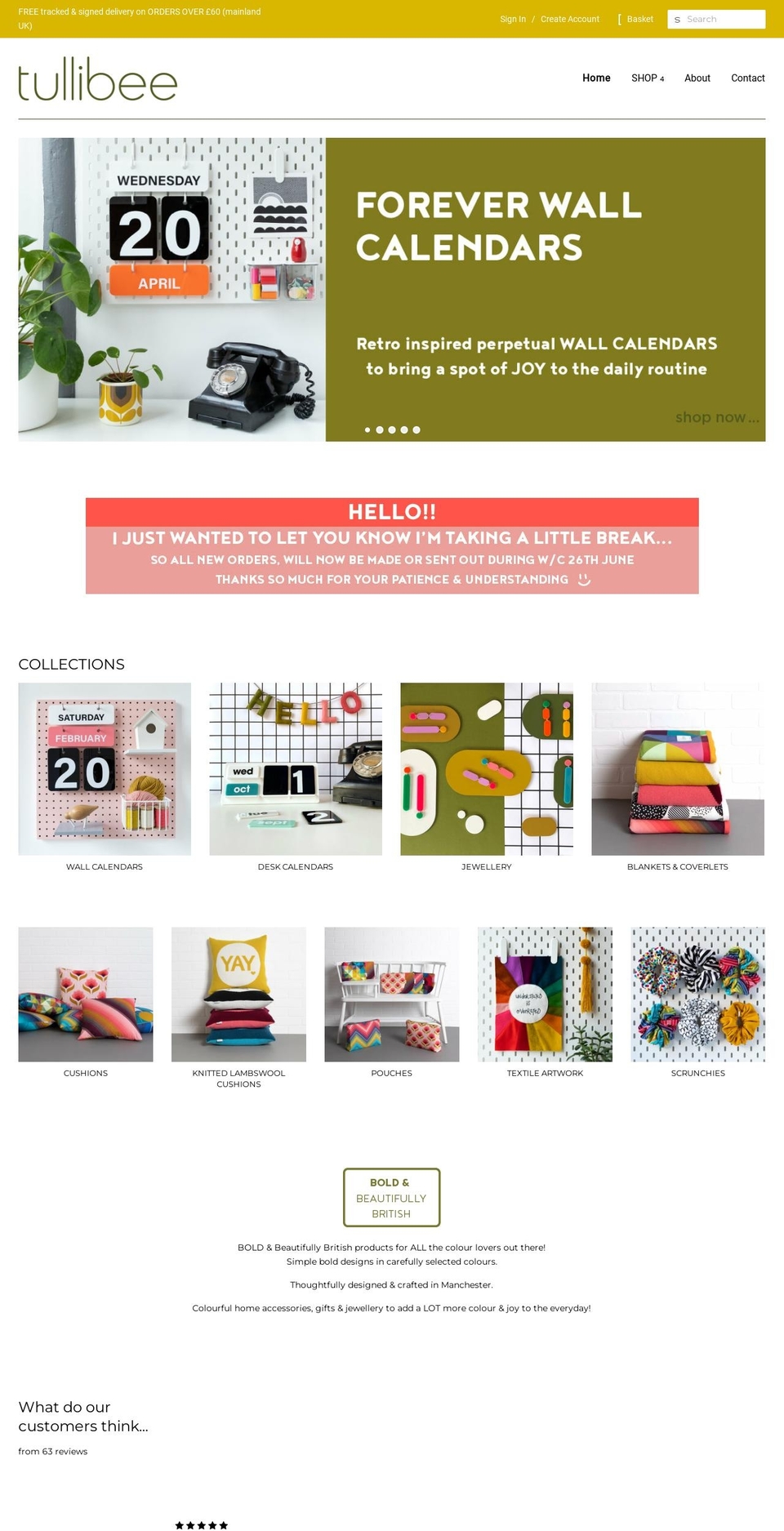 tullibee.co.uk shopify website screenshot