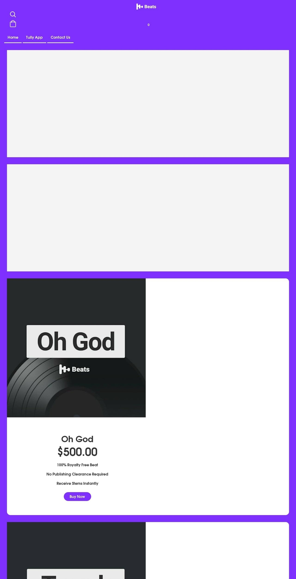 tullybeats.com shopify website screenshot