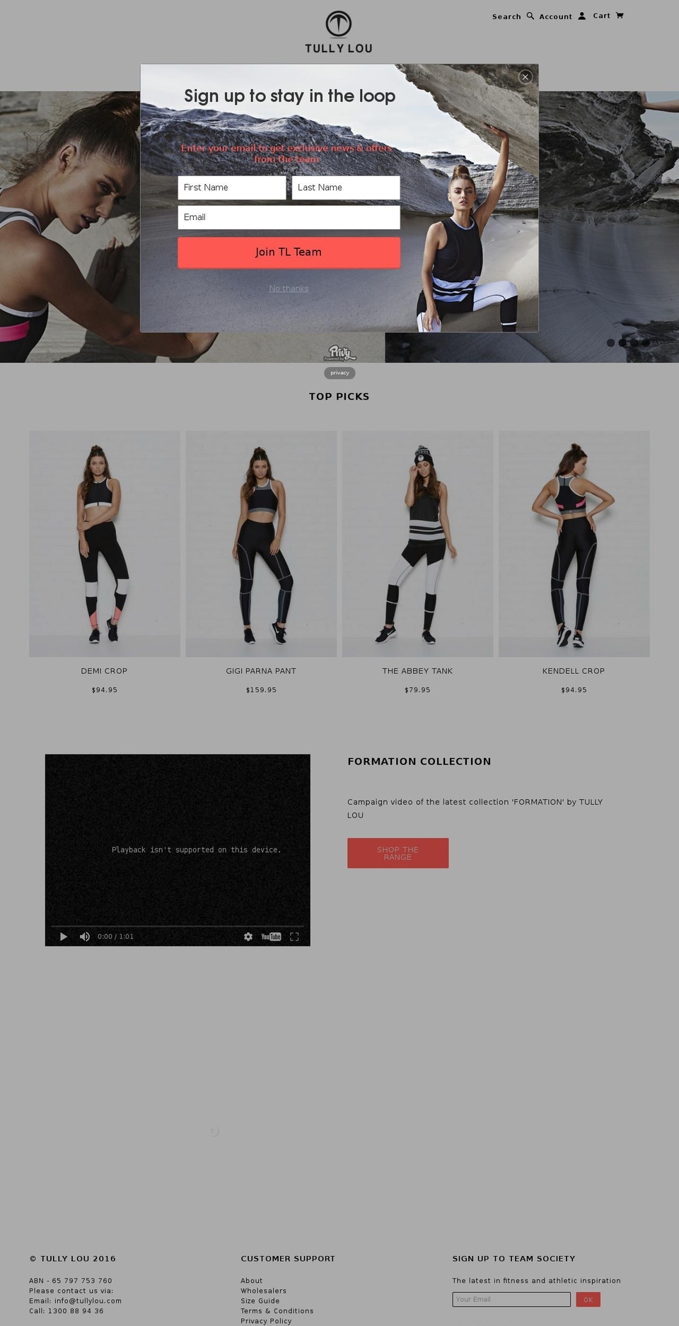 tullylou.com.au shopify website screenshot