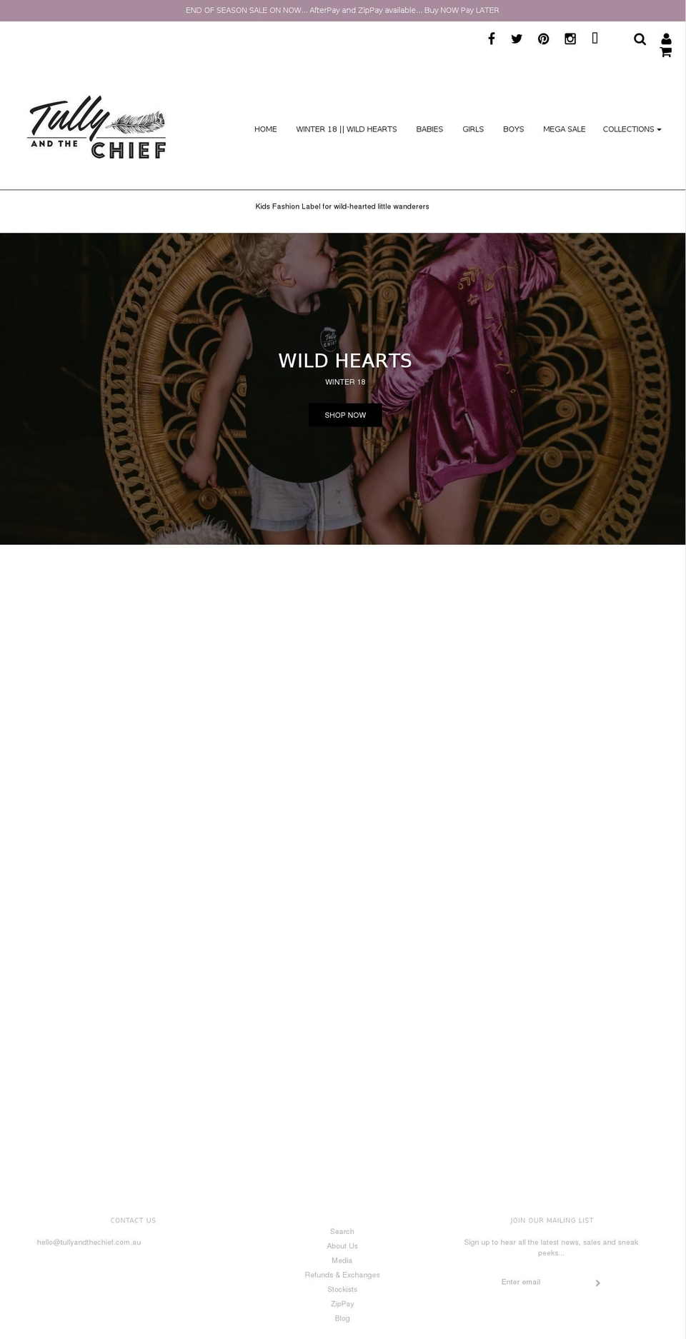 tullypops.com — Shopify storefront screenshot