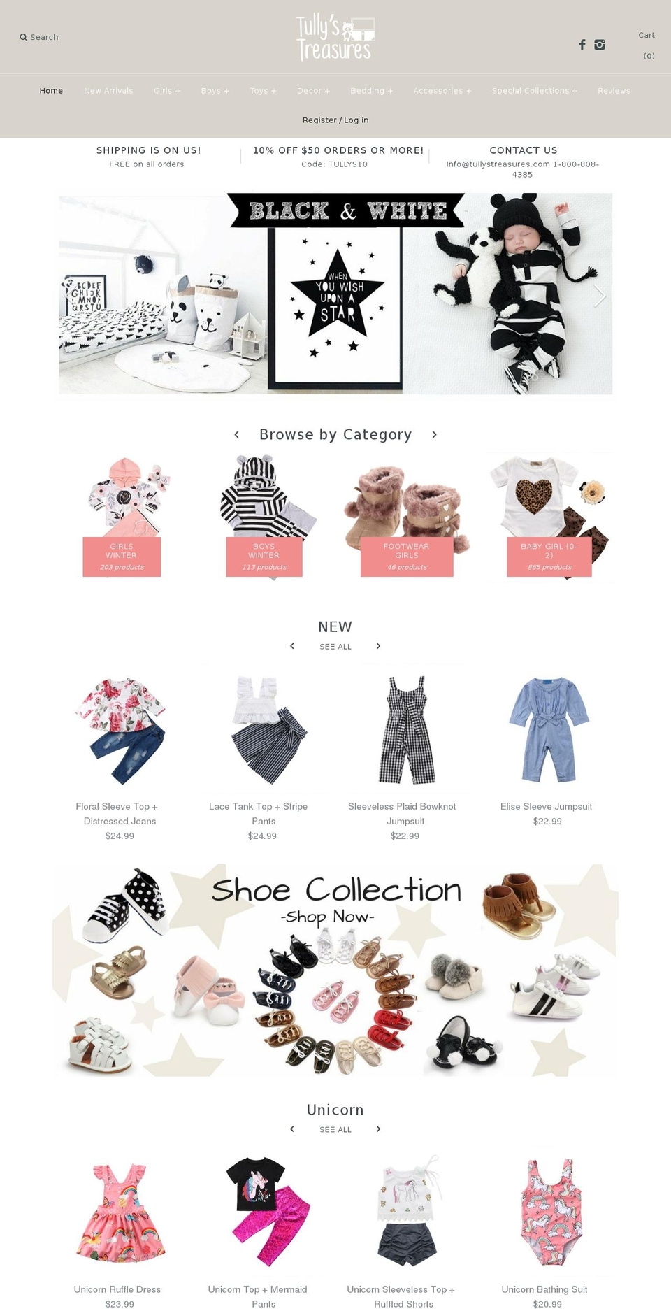 tullystreasures.com shopify website screenshot