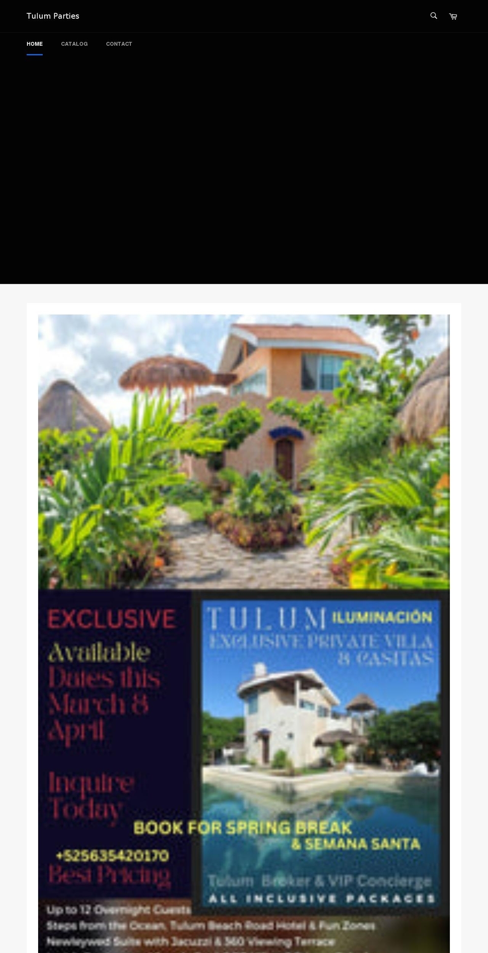 tulumparties.com shopify website screenshot