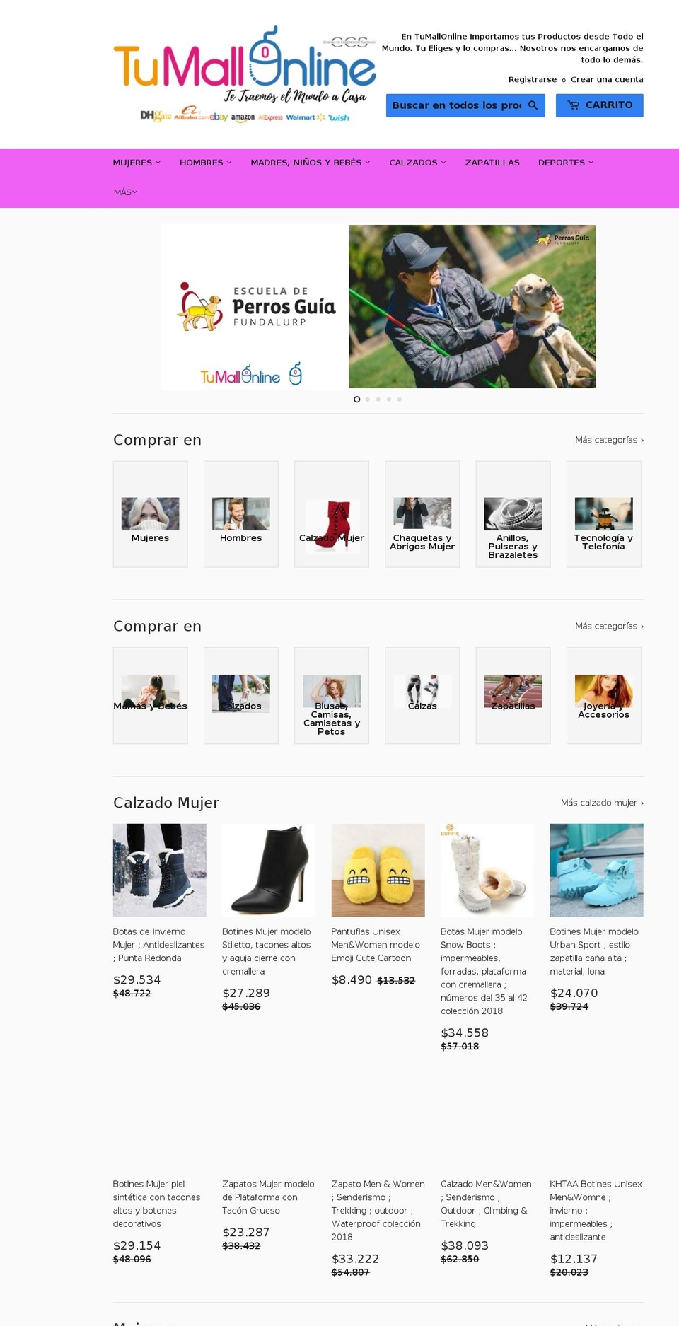 tumallonline.cl shopify website screenshot