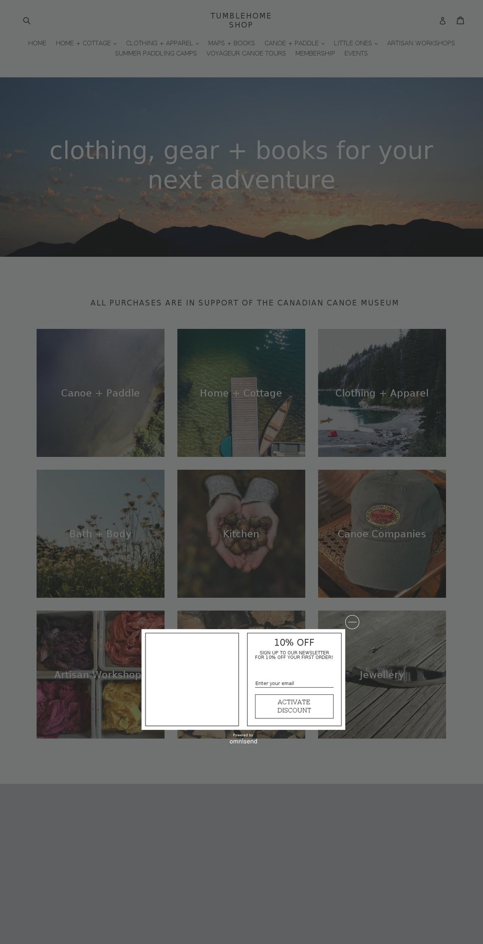 tumblehome.ca shopify website screenshot