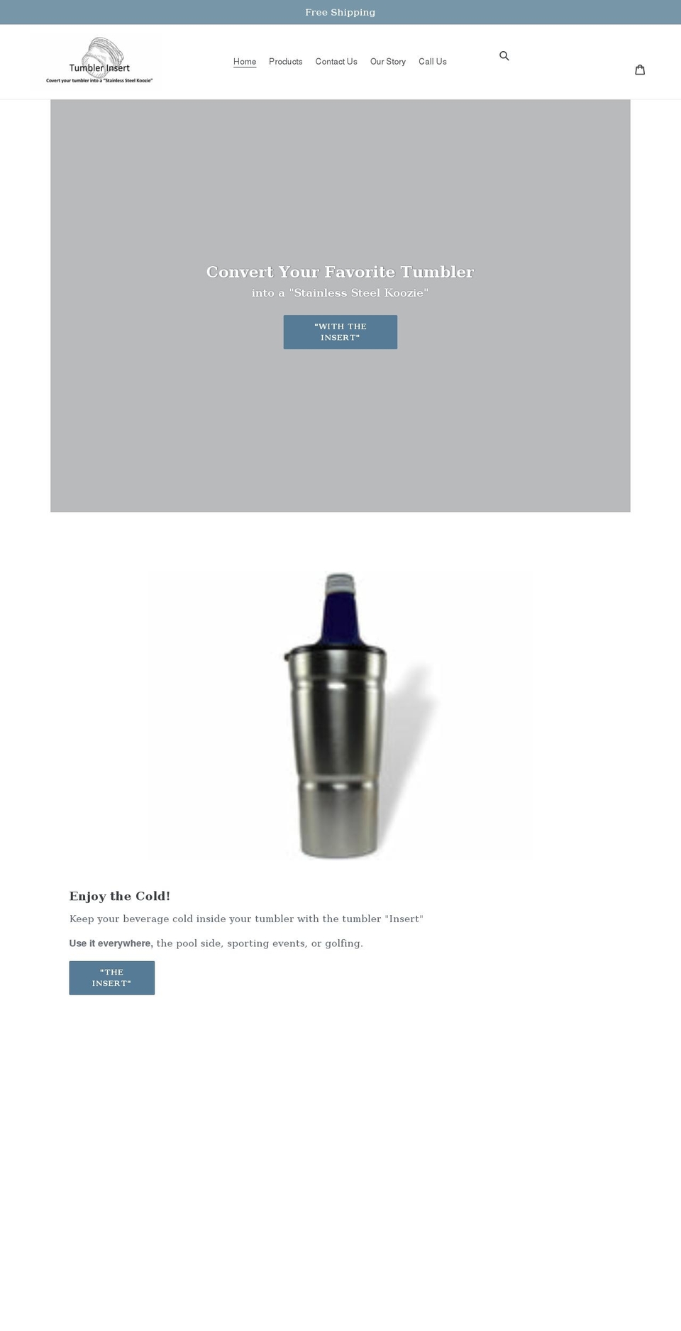tumblerinsert.com shopify website screenshot