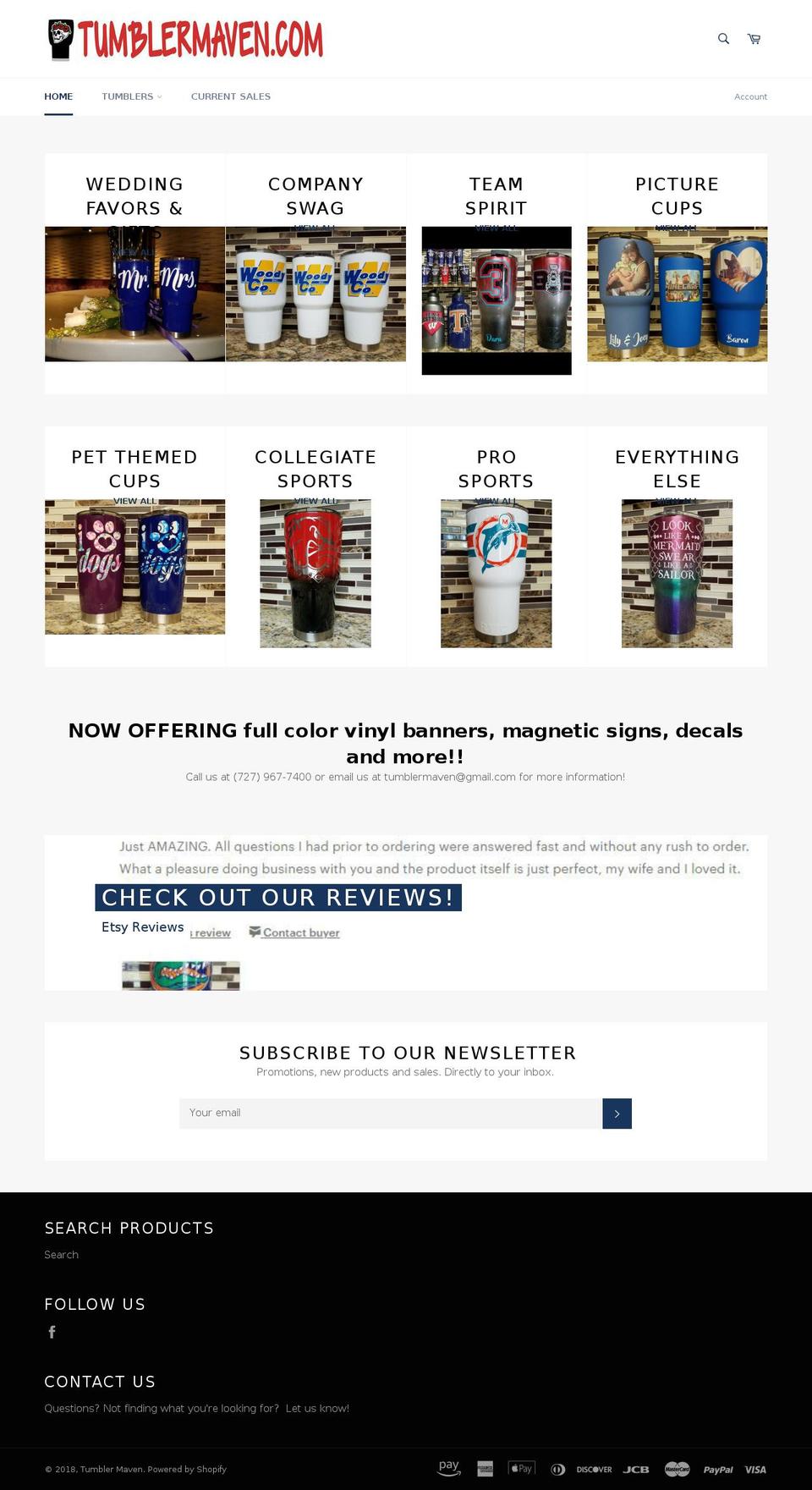 tumblermaven.com — Shopify storefront screenshot