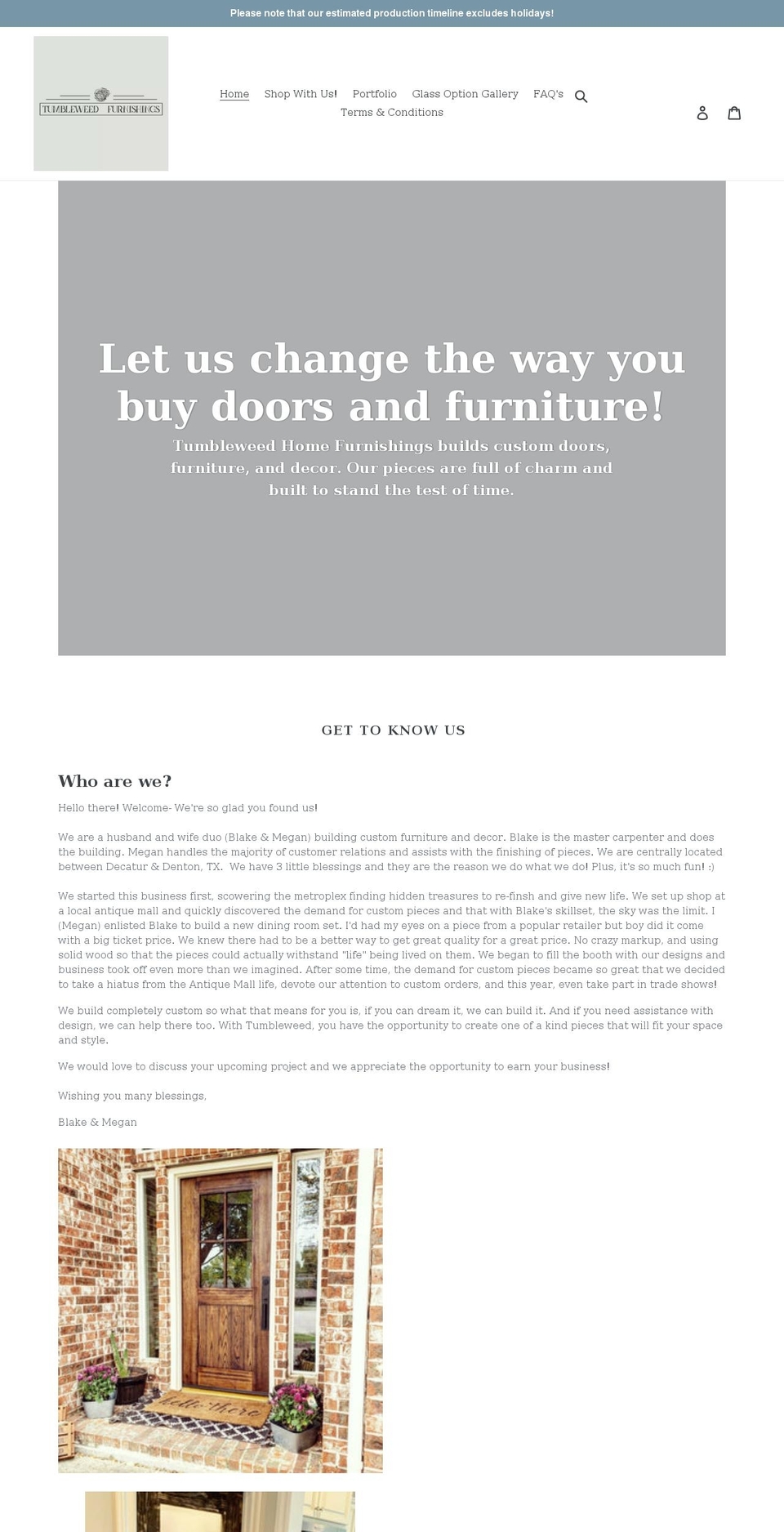 tumbleweedfurnishings.com shopify website screenshot