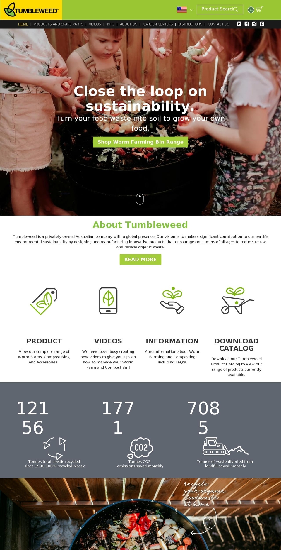 tumbleweedgardening.com — Shopify storefront screenshot