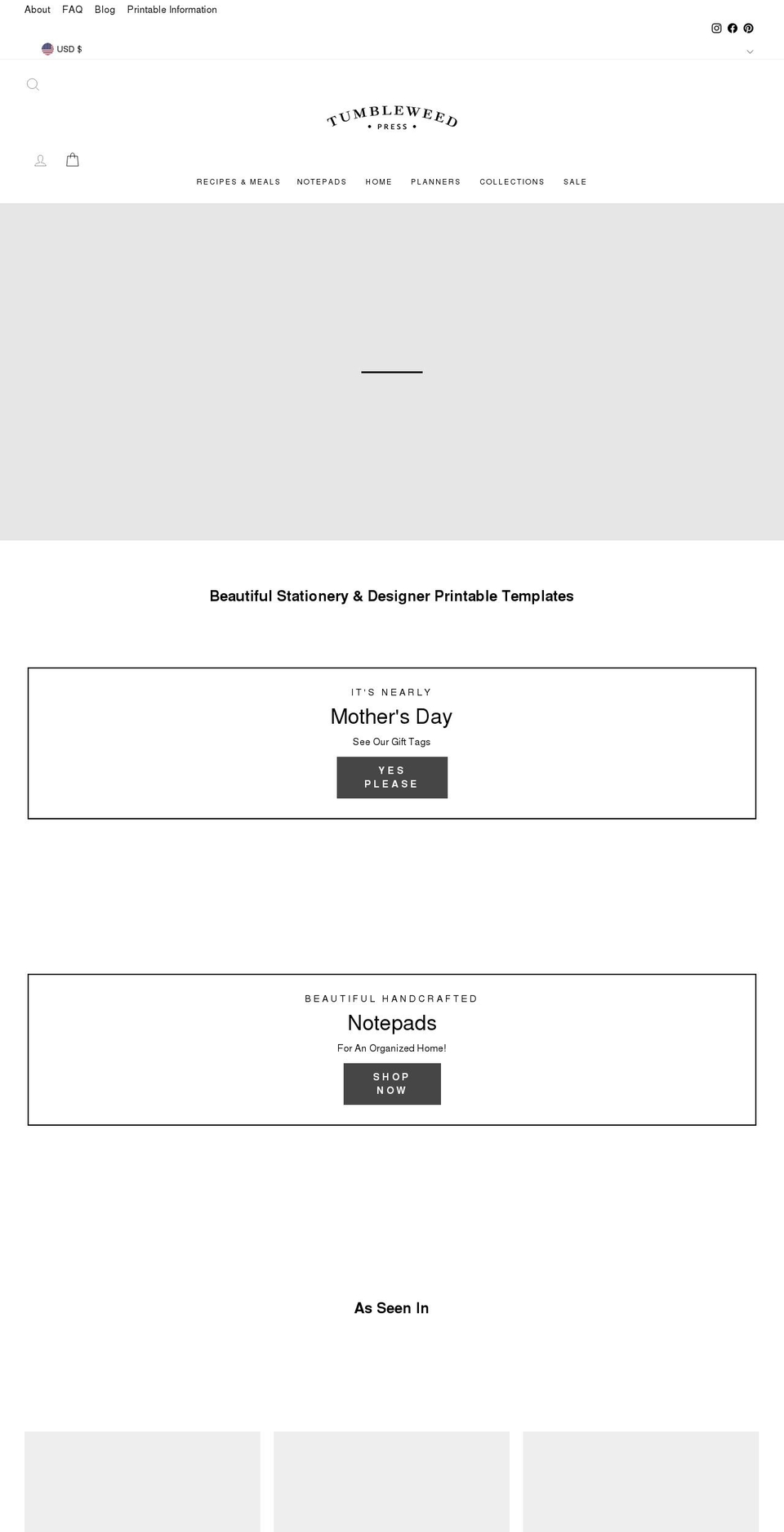 tumbleweedpress.co shopify website screenshot