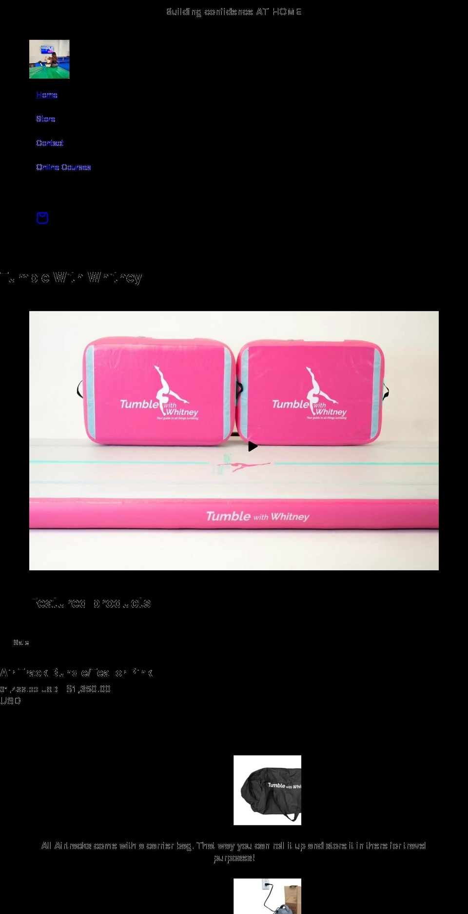 tumblewithwhitney.com shopify website screenshot