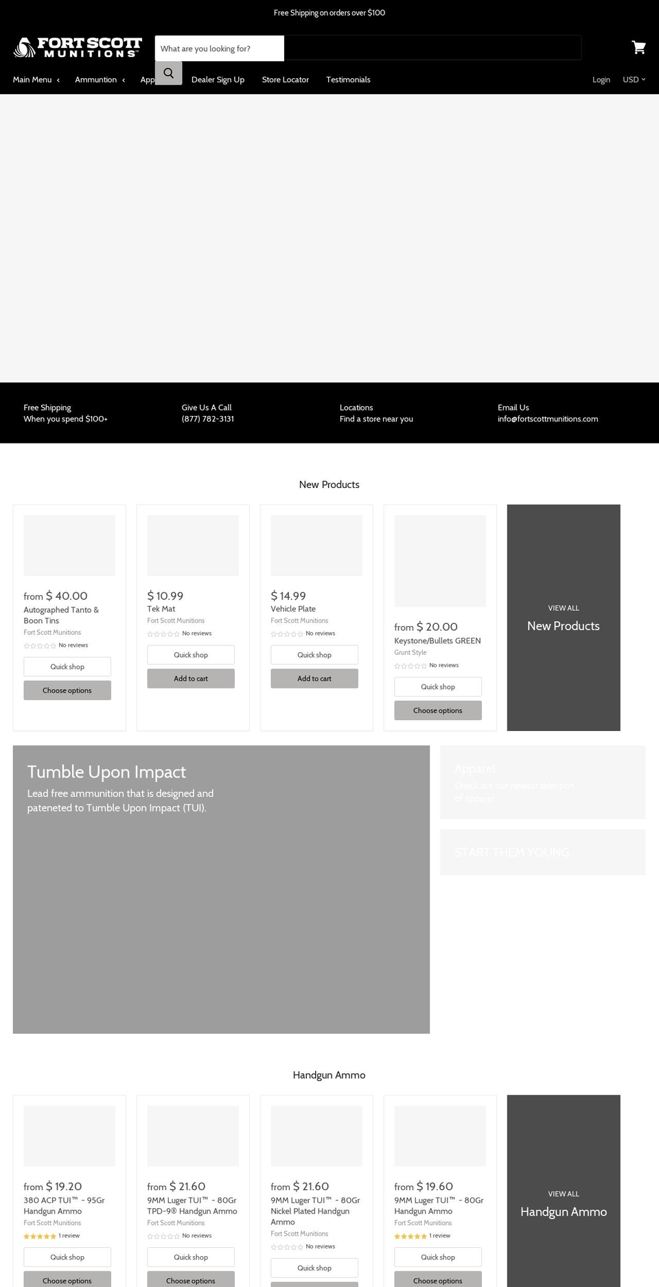 tumblingbullet.com — Shopify storefront screenshot