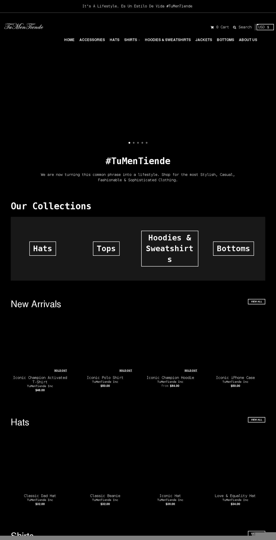 tumentiende.com shopify website screenshot