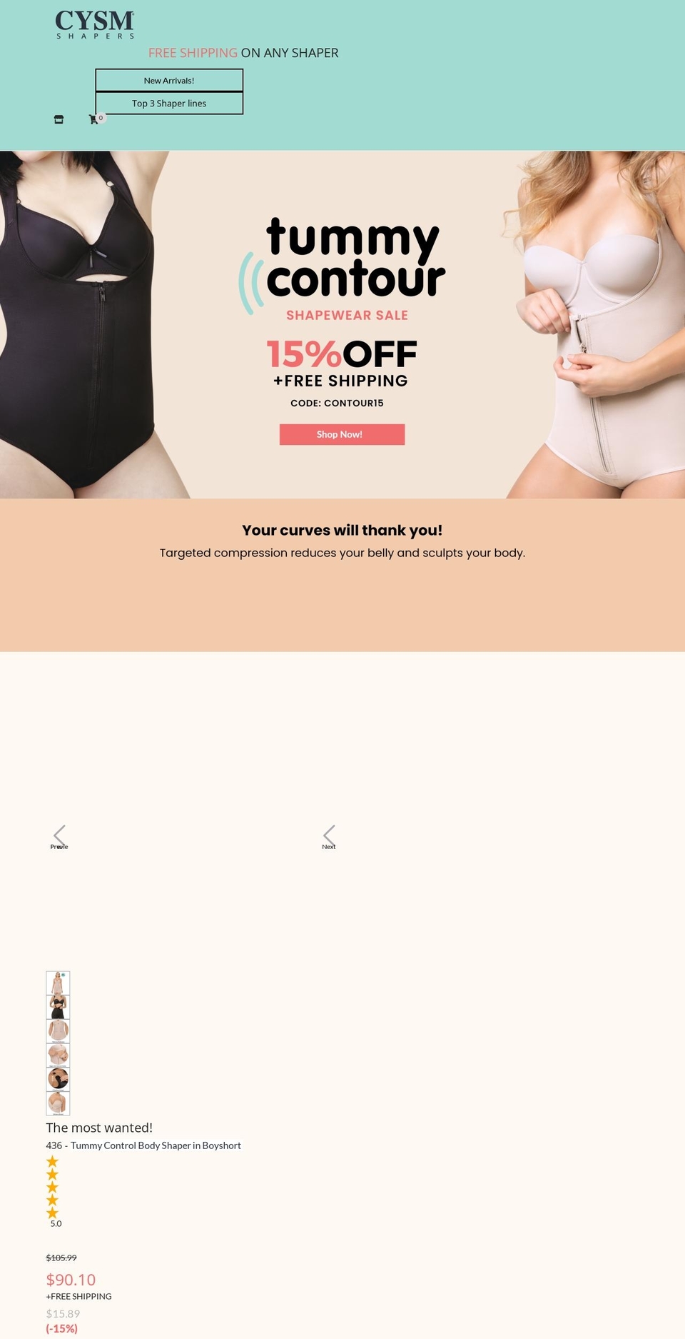 Theme 2018 Oficial V1 Shopify theme site example tummycontrolshaper.com