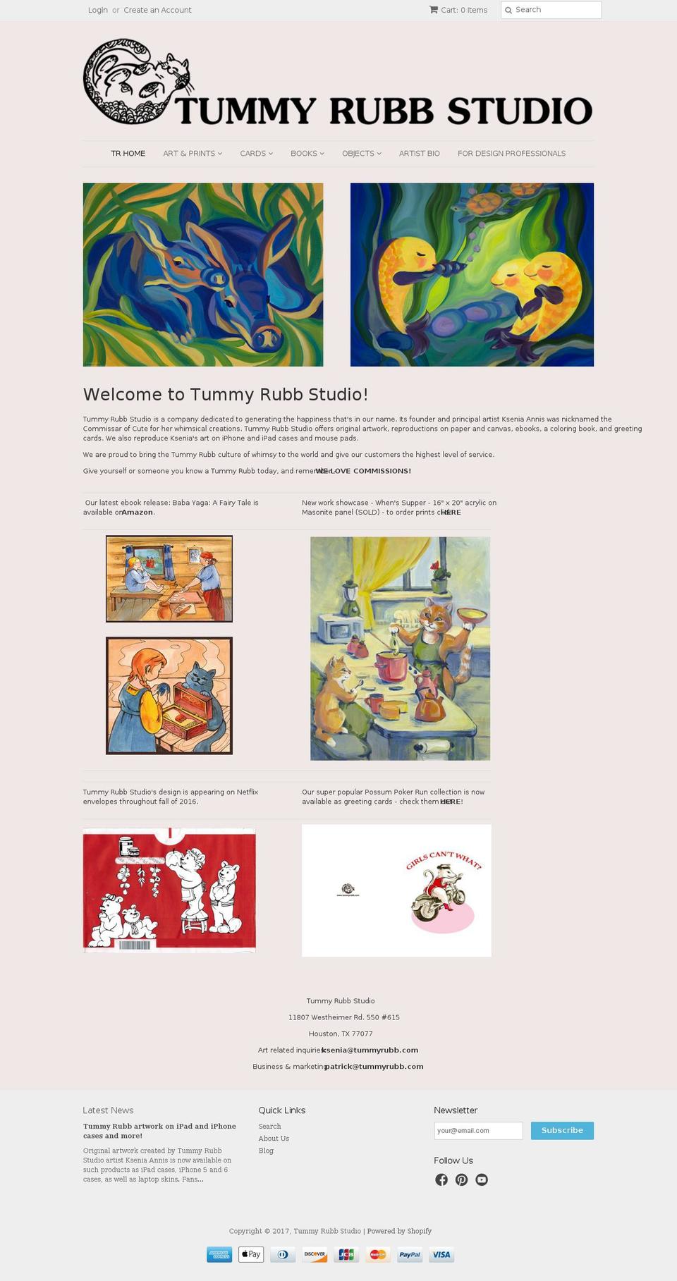 tummyrubbstudio.com shopify website screenshot
