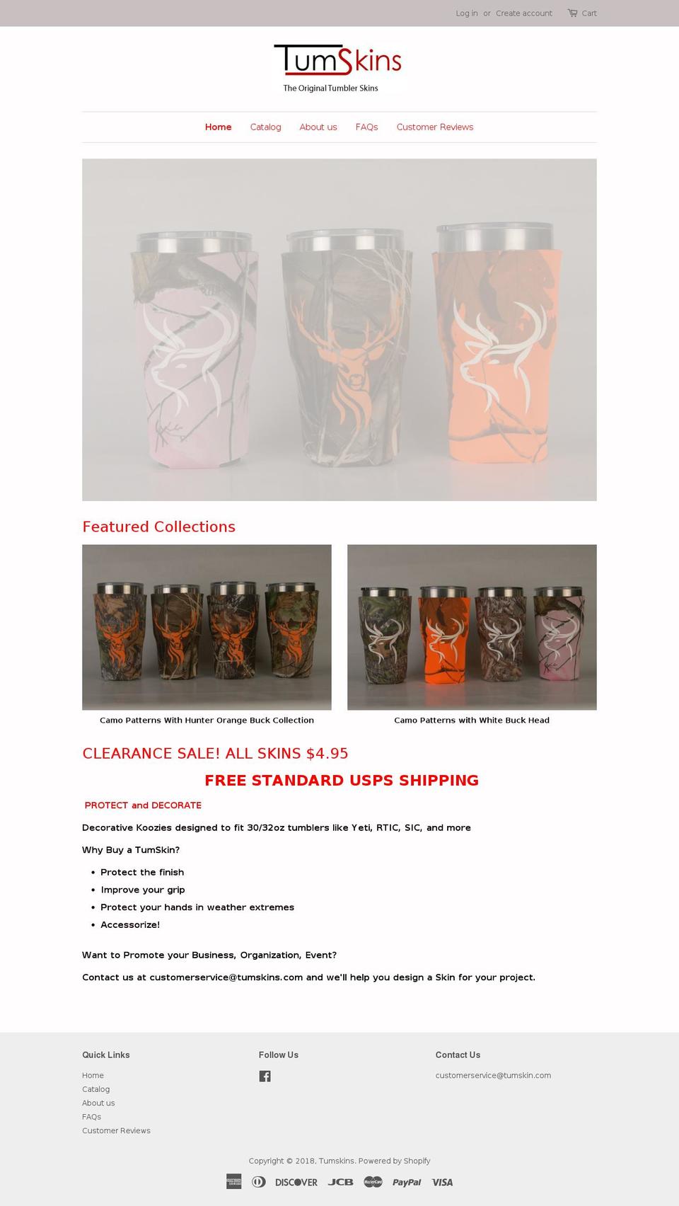 tumskins.com shopify website screenshot