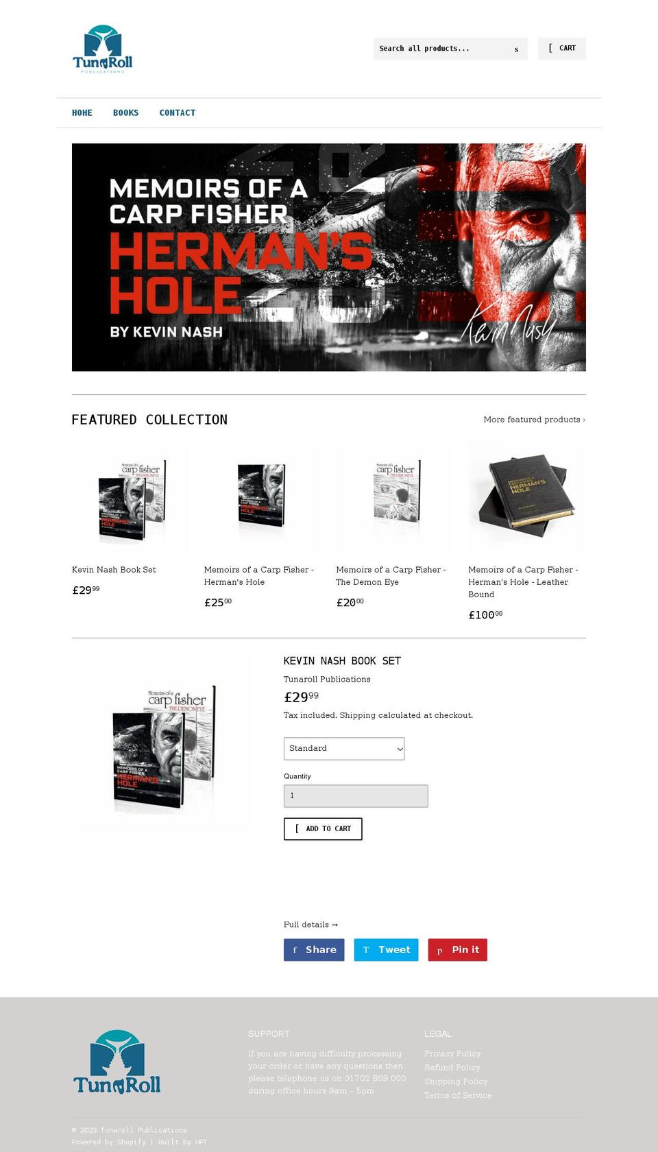 tunarollpublications.co.uk shopify website screenshot