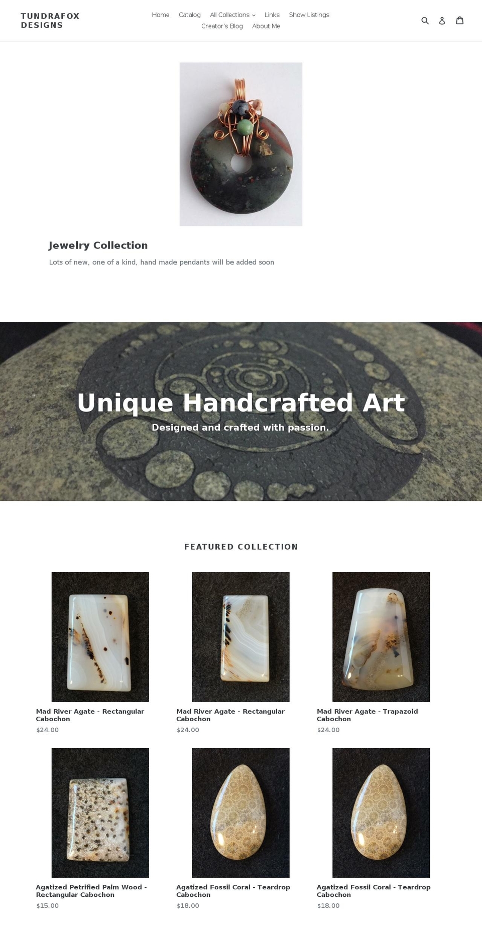 tundrafoxdesigns.com shopify website screenshot