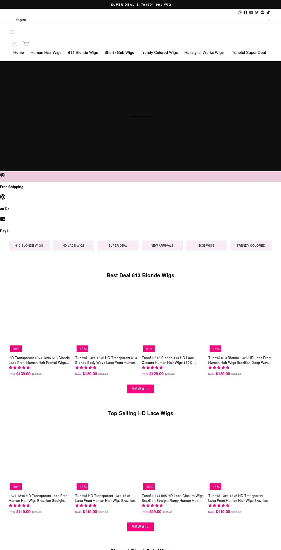tunefulhair.com shopify website screenshot