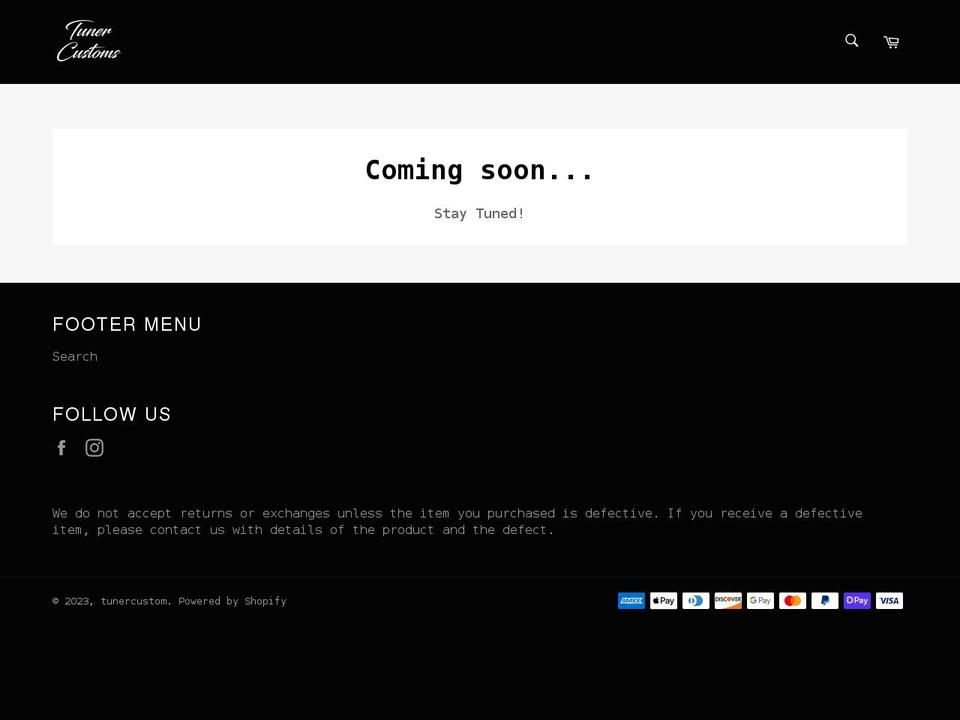 tunercustoms.com — Shopify storefront screenshot