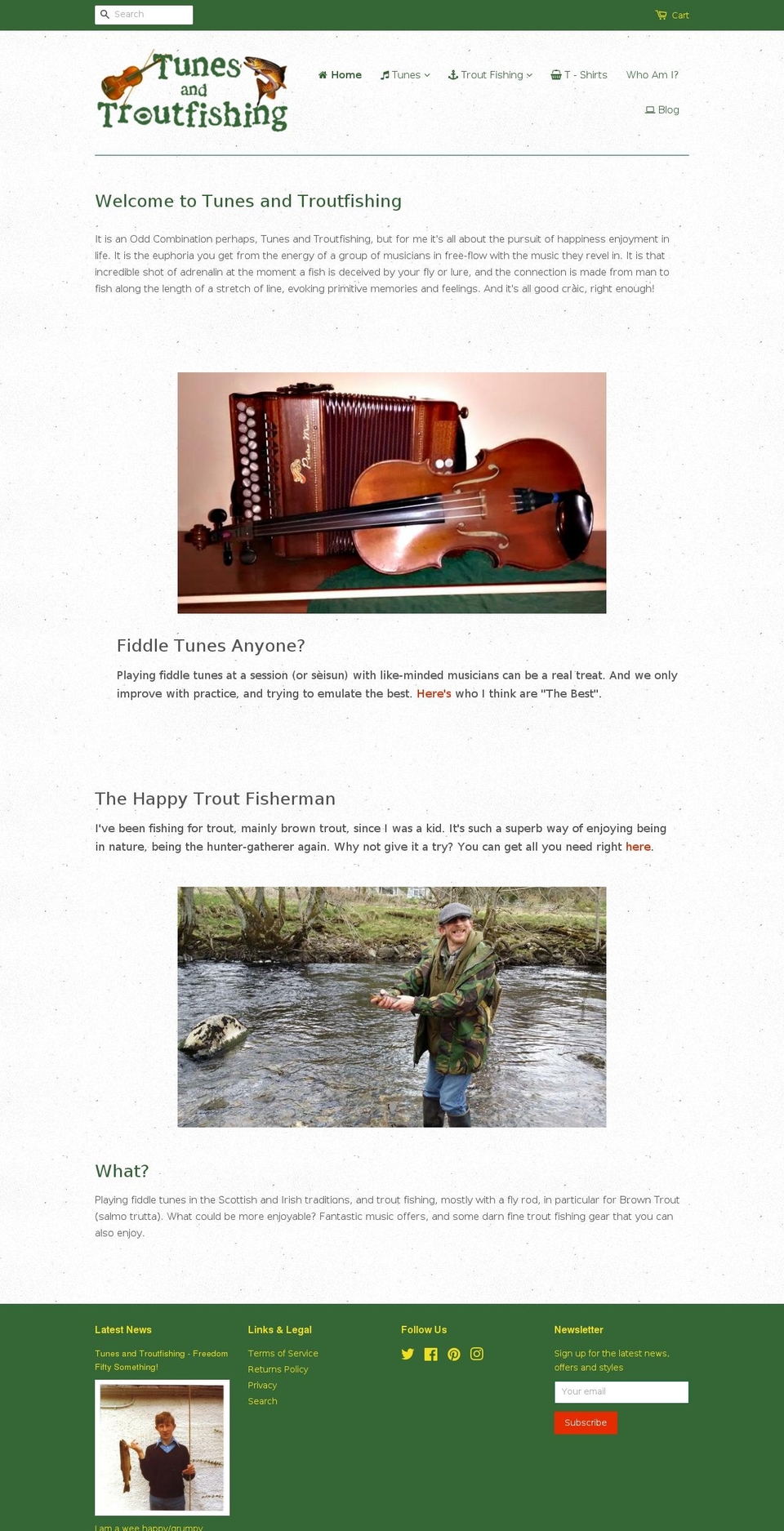 tunesandtroutfishing.com — Shopify storefront screenshot