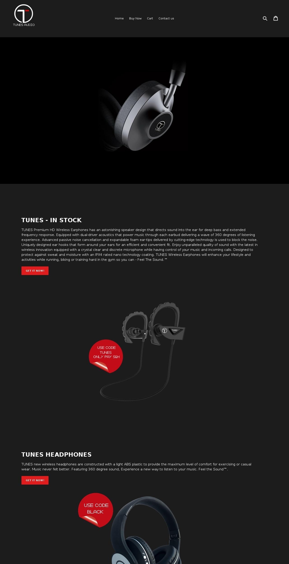 tunesaudio.com — Shopify storefront screenshot