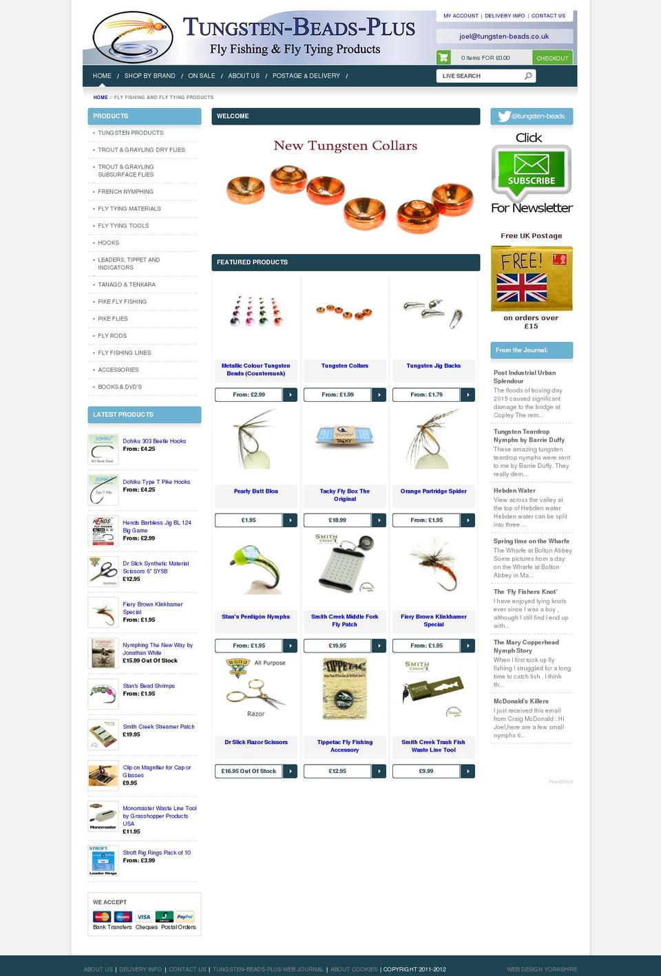 tungsten-beads-plus.com shopify website screenshot