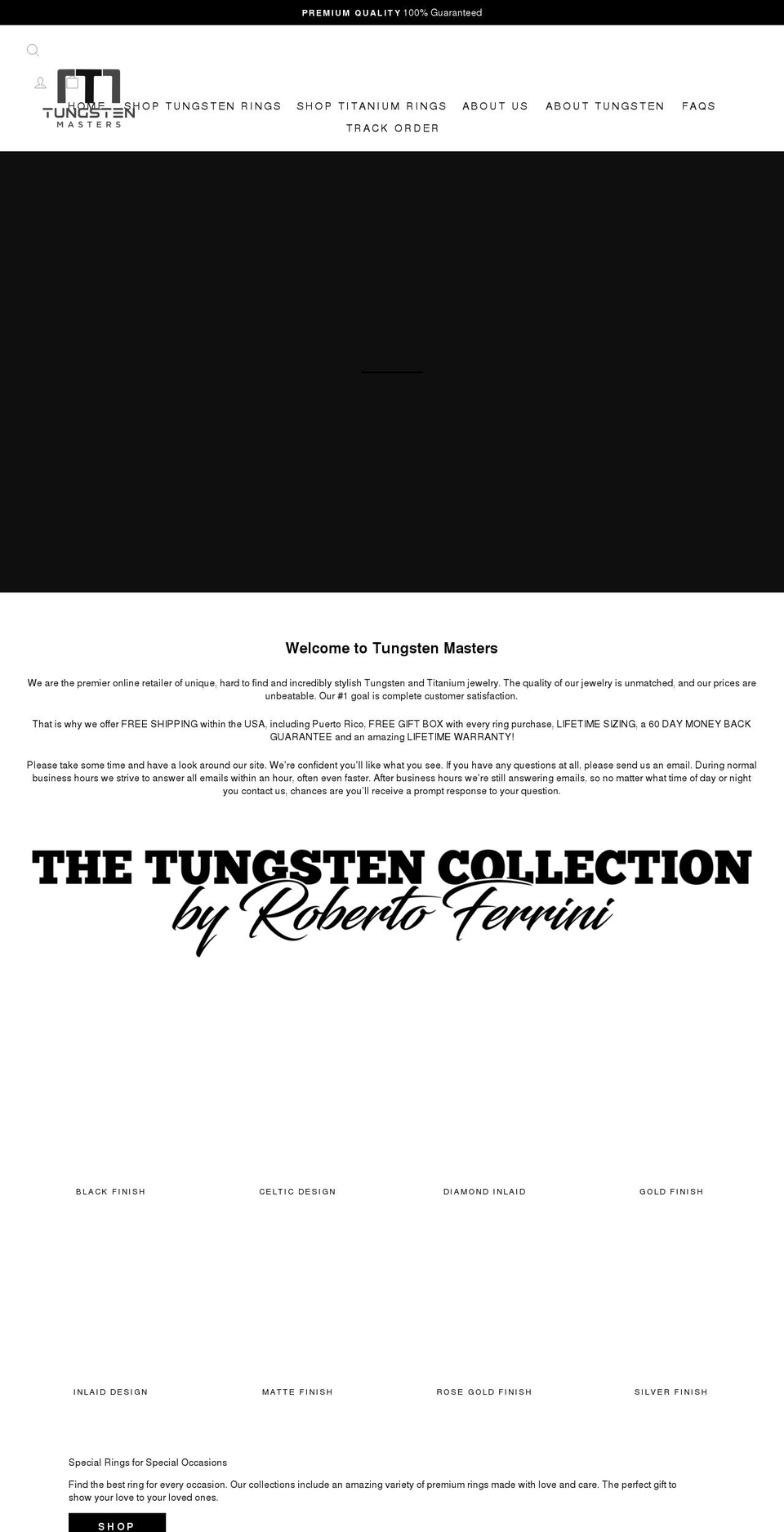 tungstenmasters.com shopify website screenshot