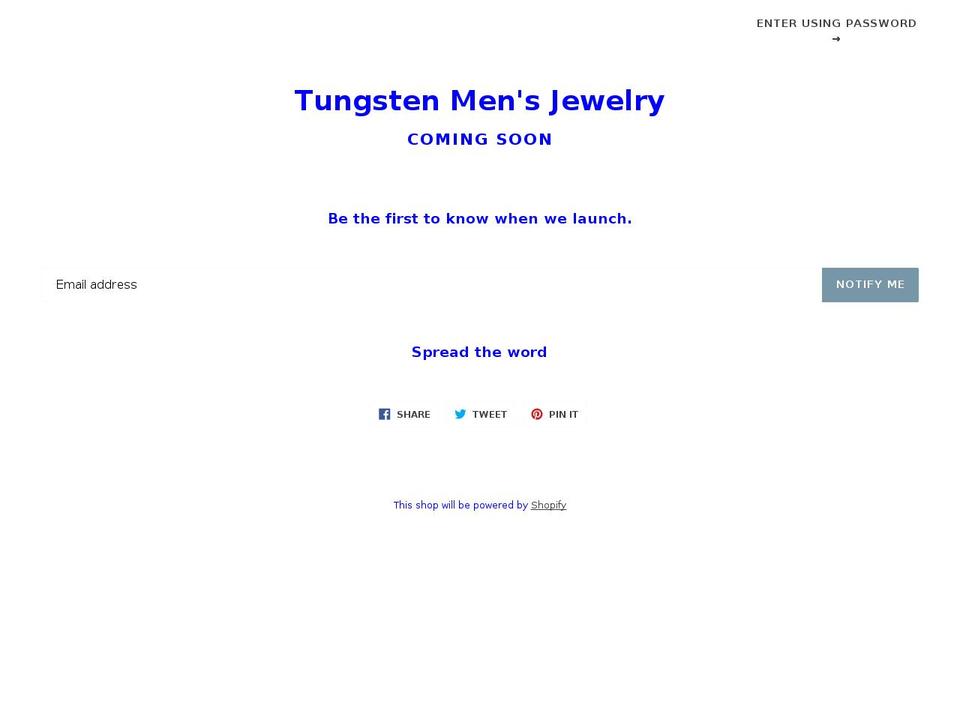 tungstenmensjewelry.com — Shopify storefront screenshot