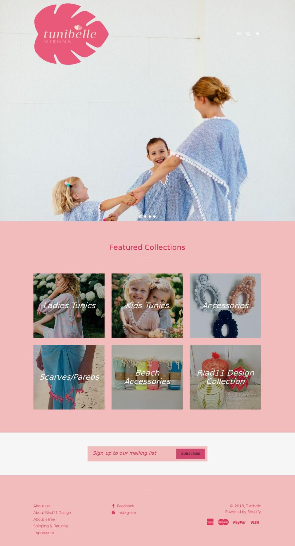 tunibelle.at shopify website screenshot