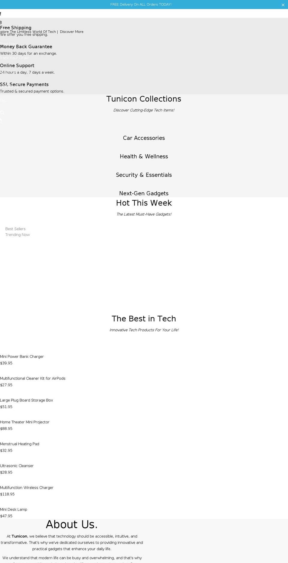 tunicon.com shopify website screenshot