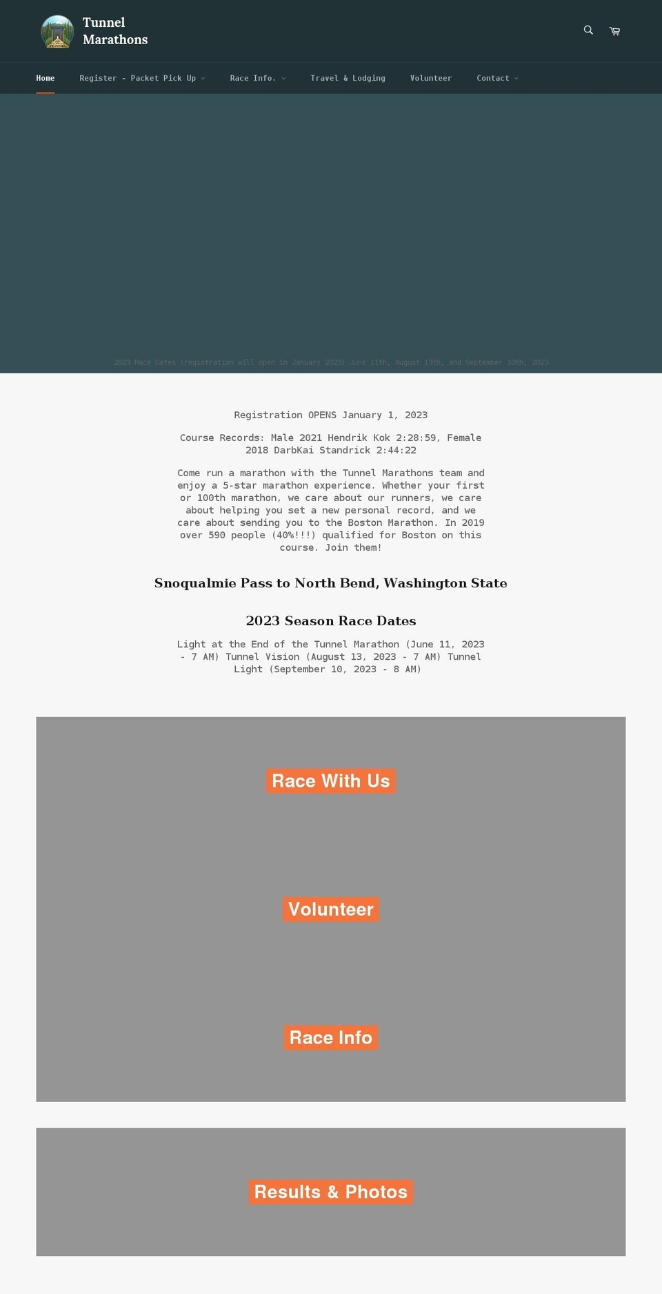 tunnelmarathon.com shopify website screenshot