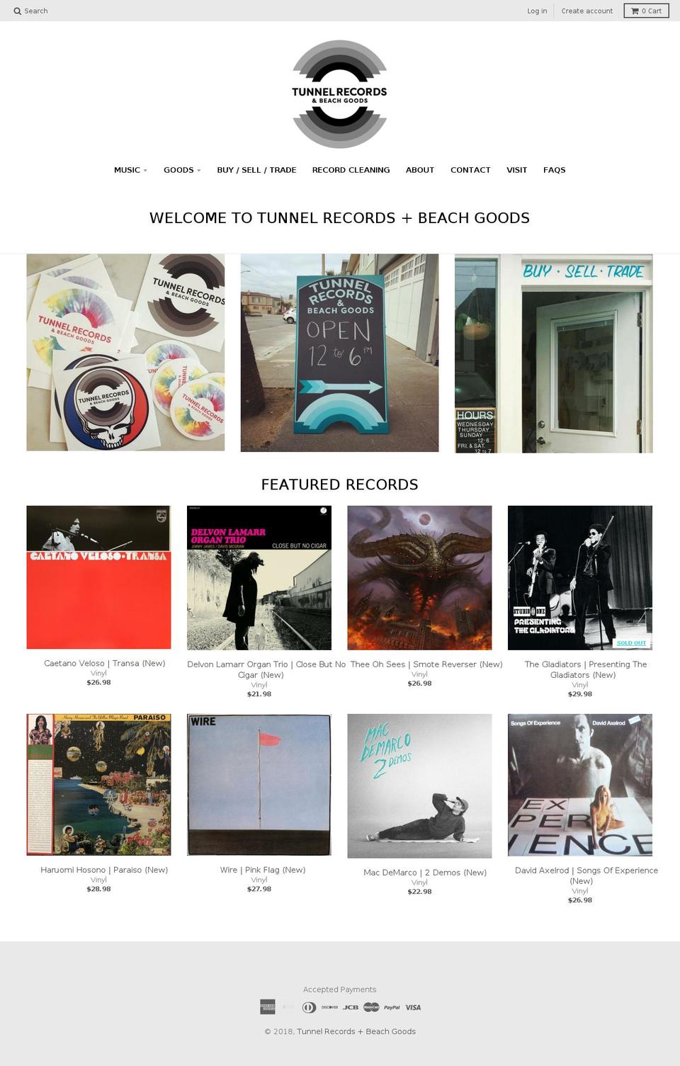 tunnelrecordssf.com shopify website screenshot