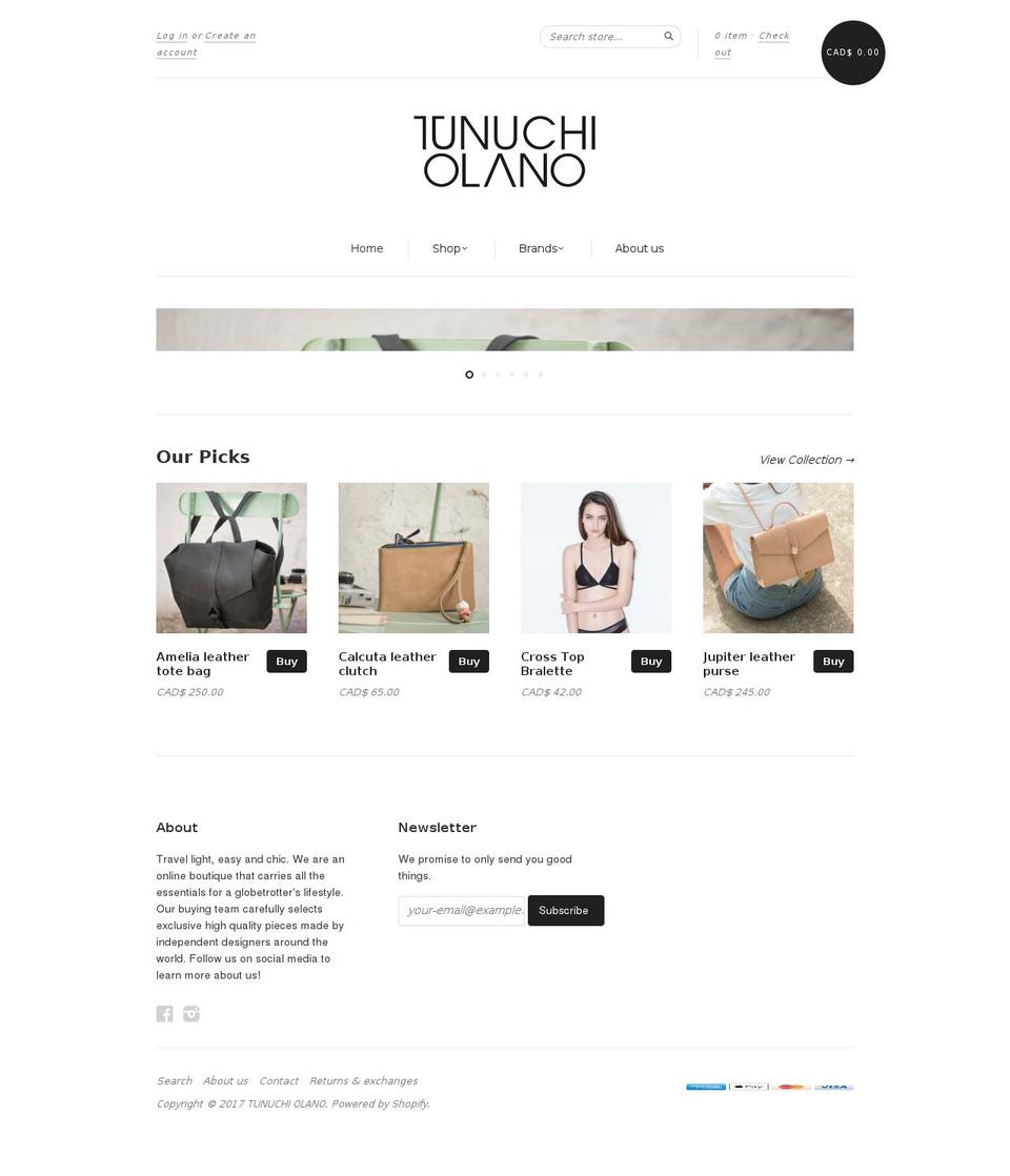 tunuchiolano.com shopify website screenshot