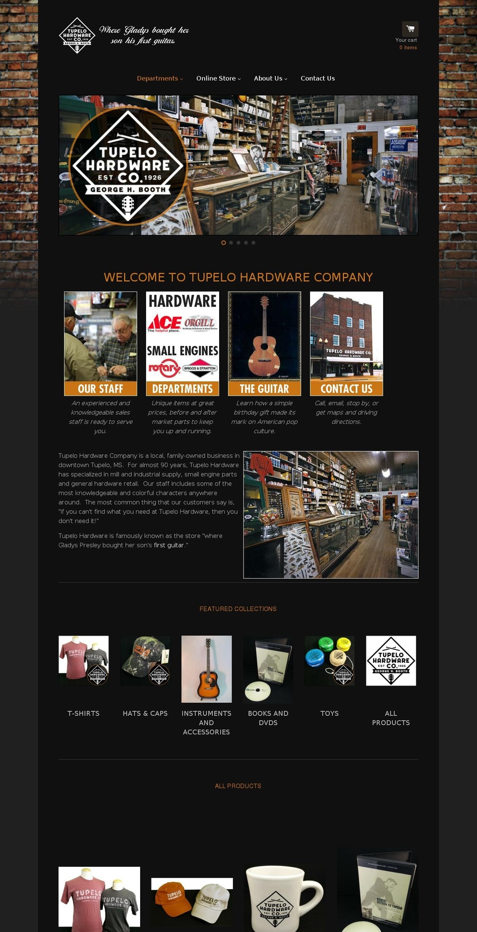 tupelohardware.com shopify website screenshot