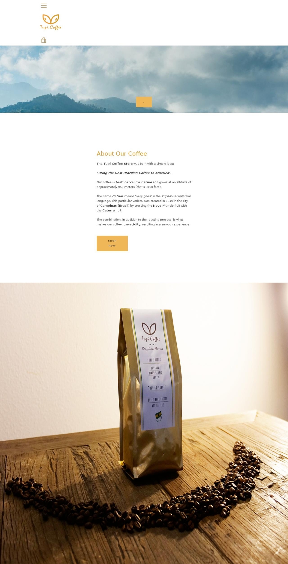 tupicoffee.com — Shopify storefront screenshot