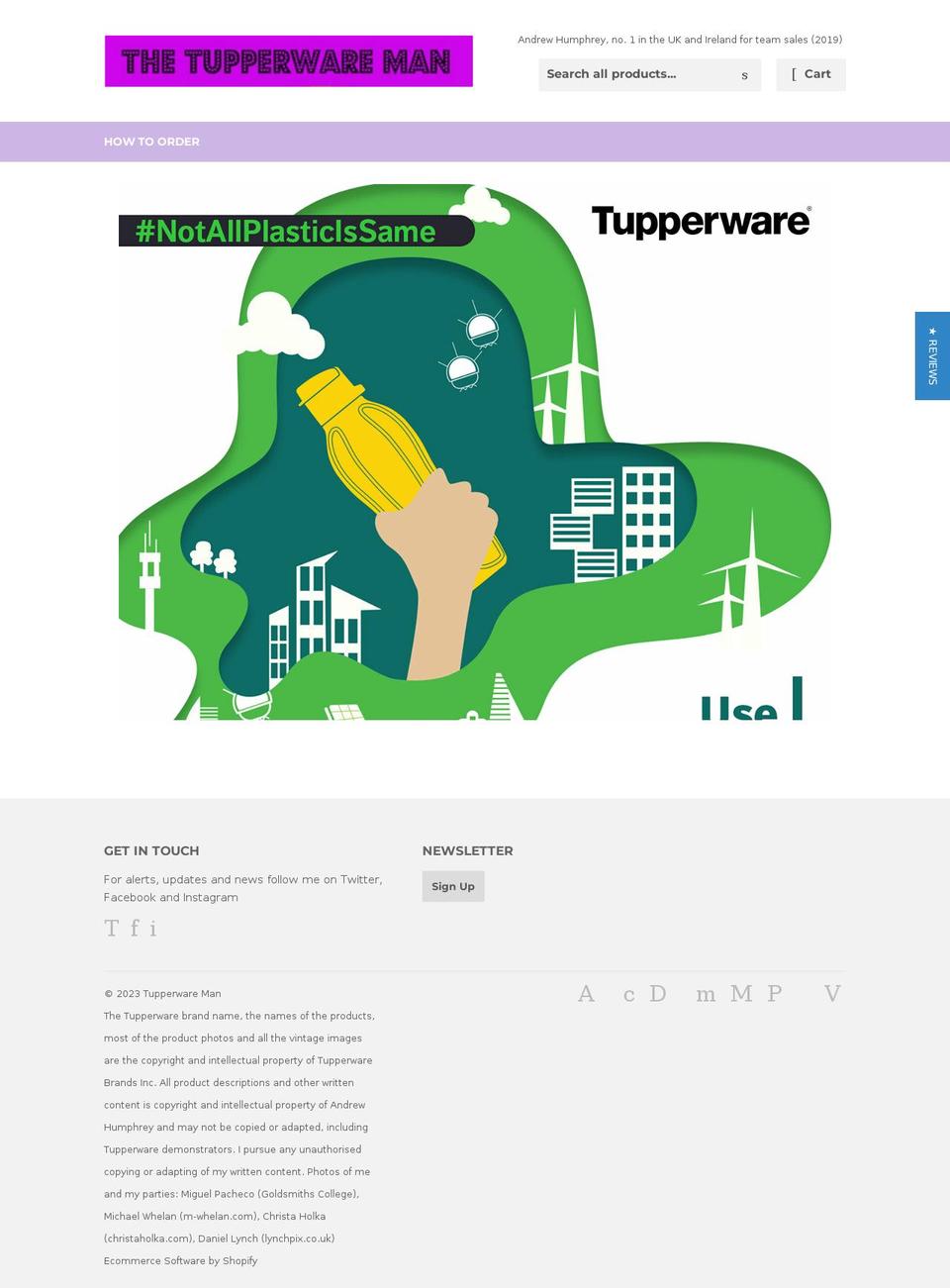 tupperwareman.co.uk shopify website screenshot