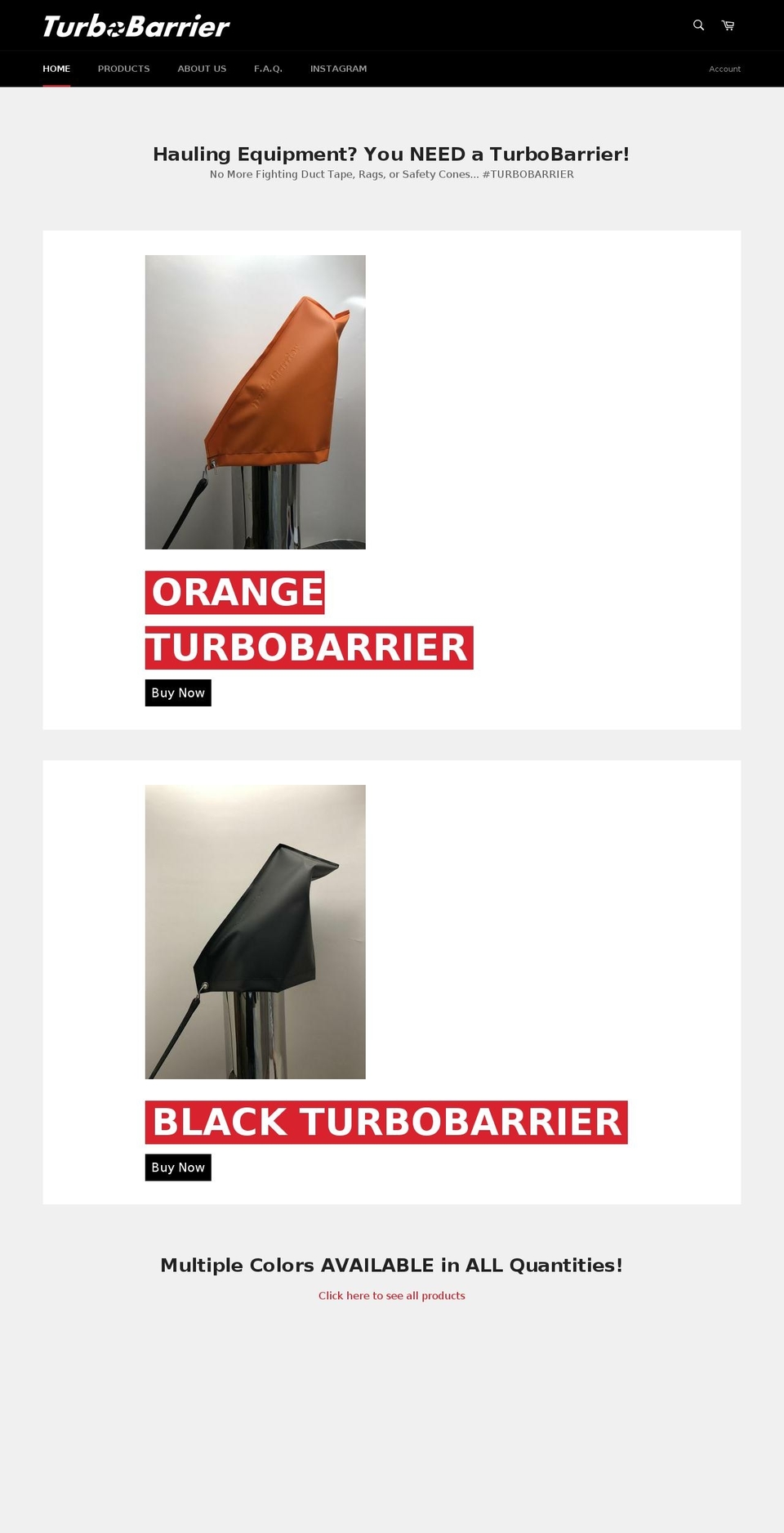 turbobarrier.com shopify website screenshot