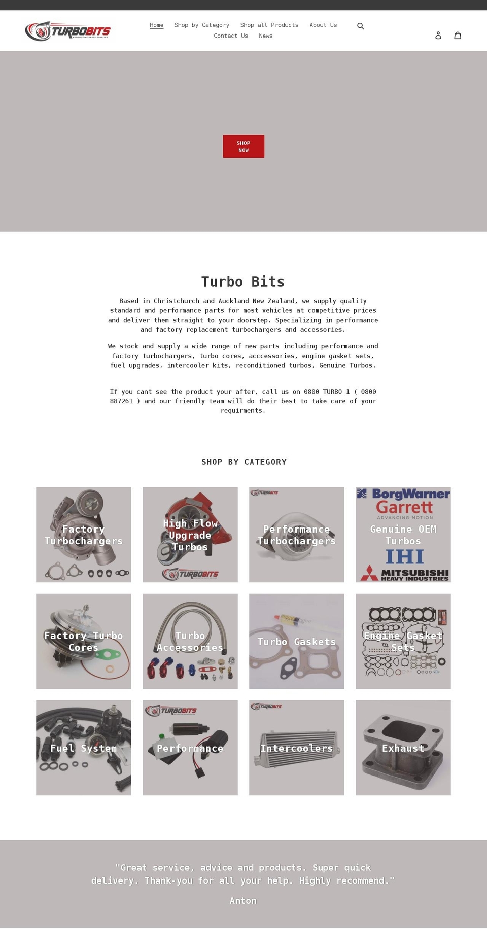 turbobits.co.nz shopify website screenshot